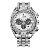 Citizen Eco Drive Carson Stainless White Chronograph Watch CA4540-54A